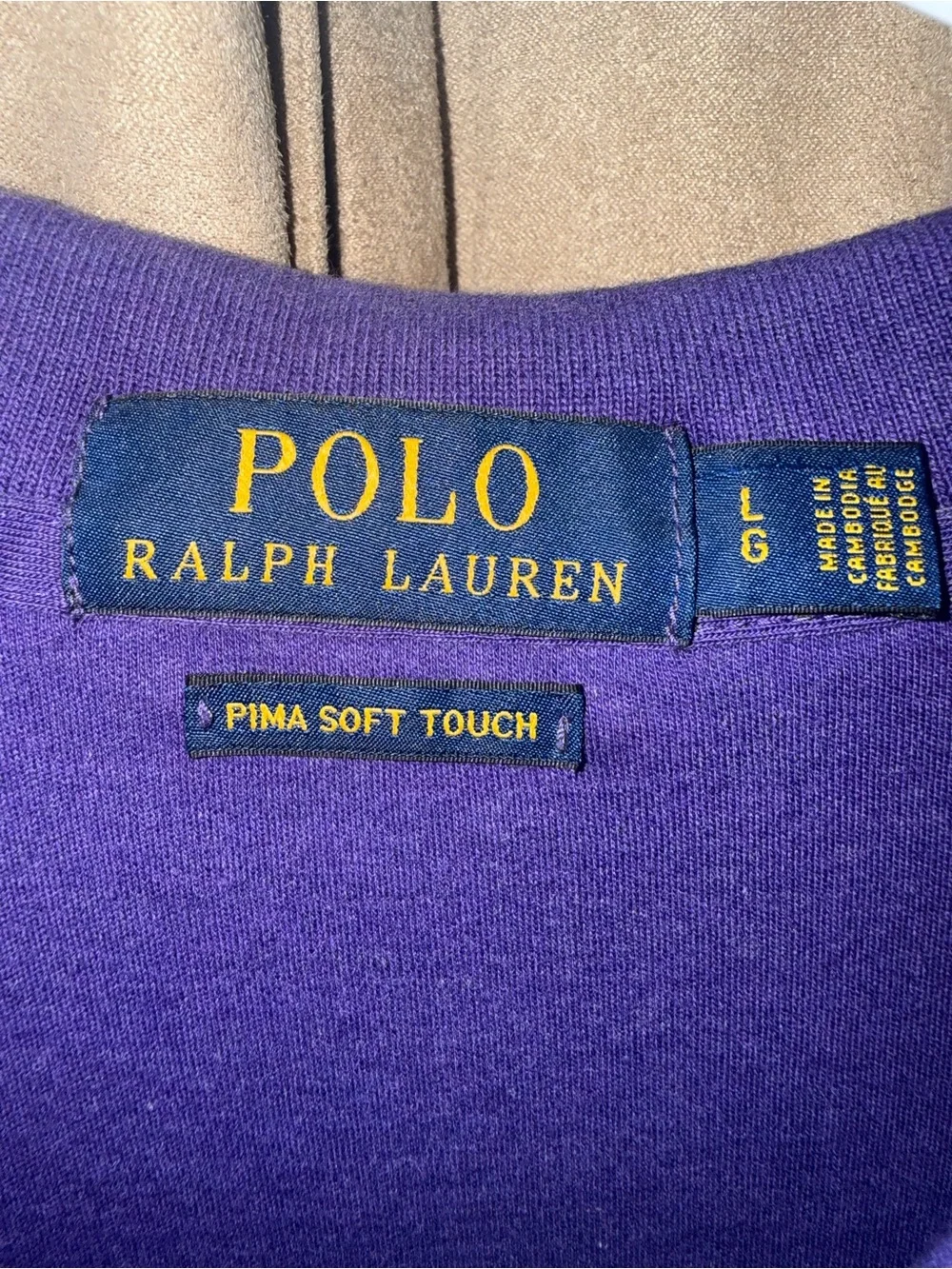 Ralph Lauren Purple Polo Shirt with Green Pony